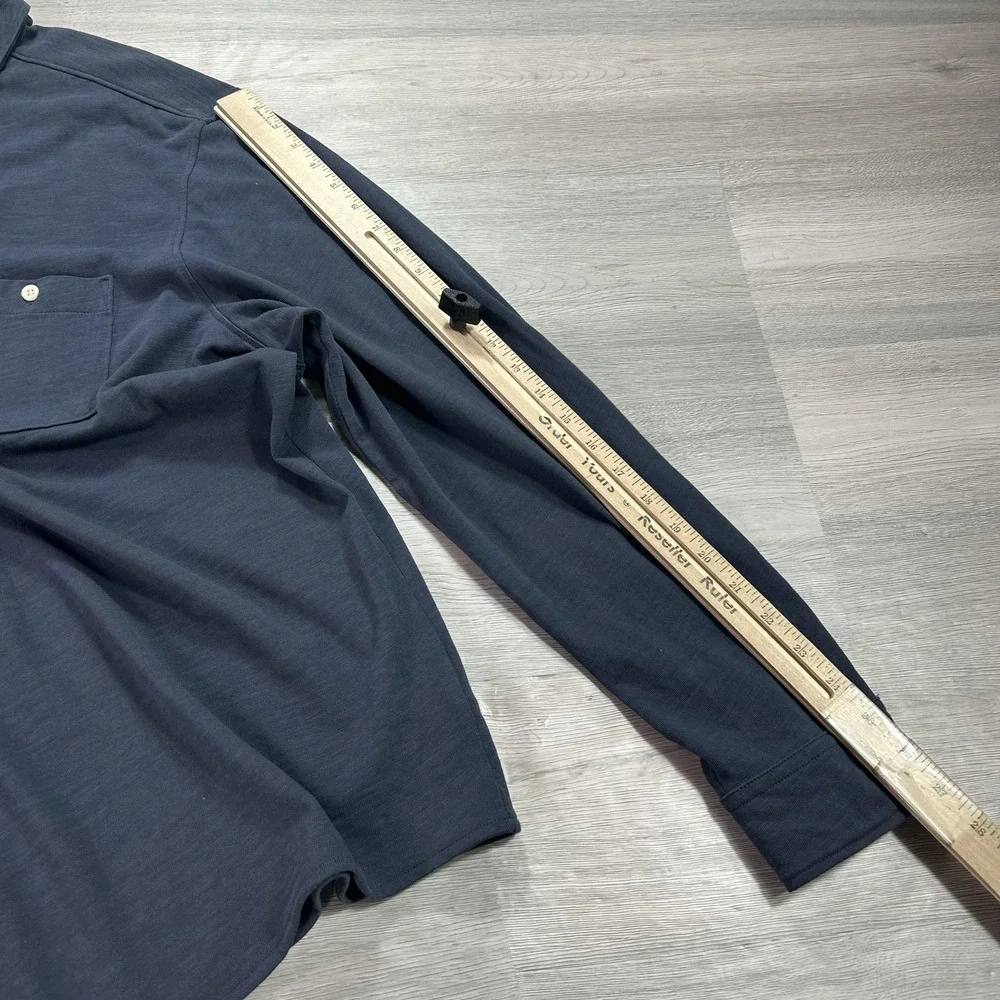 UNTUCKit Shirt Mens‎ 3XL Blue Lester Jersey Cotton Button Front Long Sleeve